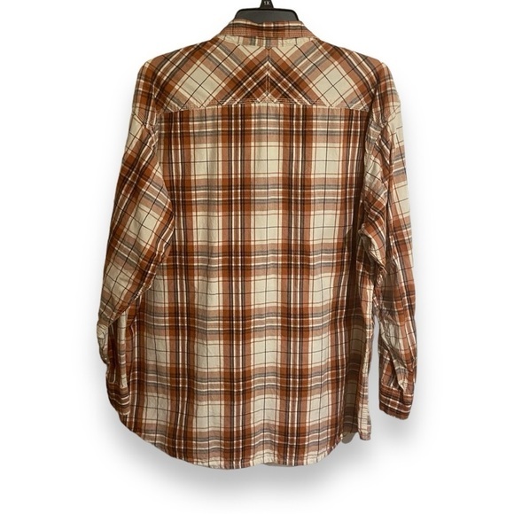 Red Head‎ Heavyweight Cotton Button Down Orange/Cream/Navy Shirt - Picture 3 of 6